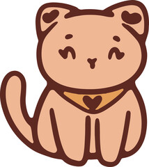 Valentine's Cute hand drawn cartoon. cute children and pets 