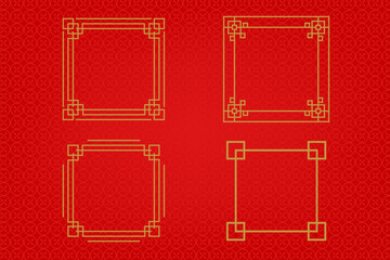 Chinese traditional ornaments, Set of Lunar year decorations, flowers, lanterns, clouds, elements and icons