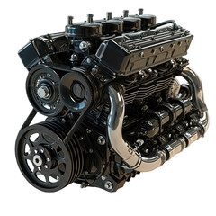 Automobile Engine Isolated on Transparent or White Background, PNG