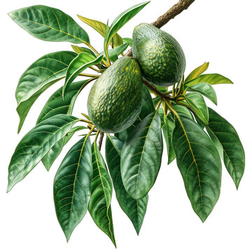 Avocado Plant Isolated on Transparent or White Background, PNG