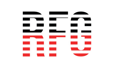 RFG three initial letter iconic line negative space minimal logo design vector template. monogram, abstract, wordmark, business, typography, minimalist, brand, company, flat, modern, unique, simple