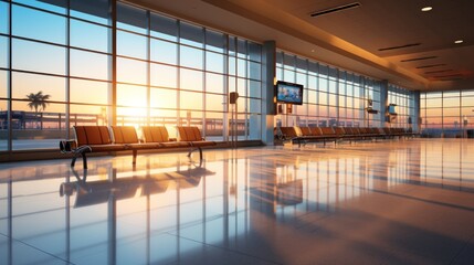 Vacant Airport Concourse Generative AI