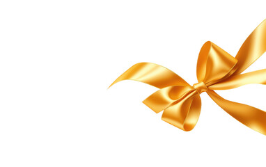 Elegance in Every Knot with the Gilded Embrace Gold Ribbon on White or PNG Transparent Background.