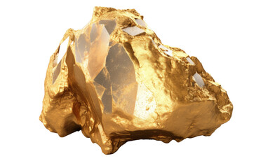 Fototapeta premium Your Space with the Glowing Brilliance of Gold Stone on White or PNG Transparent Background.