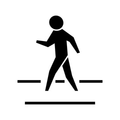 Fototapeta na wymiar Crosswalk for safety people walking across the street road slow down pedestrian traffic icon flat vector design