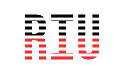 RIU three initial letter iconic line negative space minimal logo design vector template. monogram, abstract, wordmark, business, typography, minimalist, brand, company, flat, modern, unique, simple