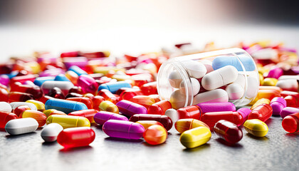 Variety of Colorful Pills and Capsules in an Abundance of Options