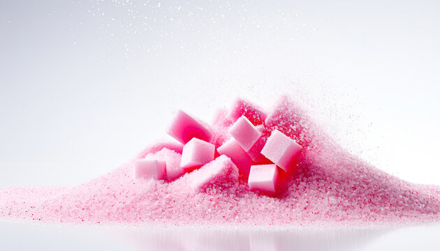 Pink sugar background - white and pink crystals seamless texture Stock  Photo - Alamy