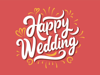 Fototapeta premium happy wedding-vector typography