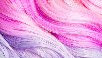 Colorful purple pink and white dyed hair on white