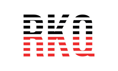 RKQ three initial letter iconic line negative space minimal logo design vector template. monogram, abstract, wordmark, business, typography, minimalist, brand, company, flat, modern, unique, simple