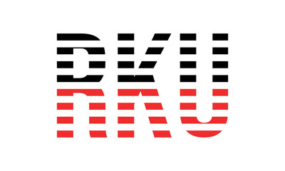 RKU three initial letter iconic line negative space minimal logo design vector template. monogram, abstract, wordmark, business, typography, minimalist, brand, company, flat, modern, unique, simple