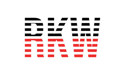 RKW three initial letter iconic line negative space minimal logo design vector template. monogram, abstract, wordmark, business, typography, minimalist, brand, company, flat, modern, unique, simple