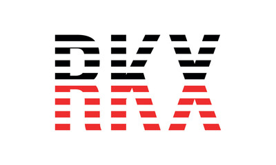 RKX three initial letter iconic line negative space minimal logo design vector template. monogram, abstract, wordmark, business, typography, minimalist, brand, company, flat, modern, unique, simple