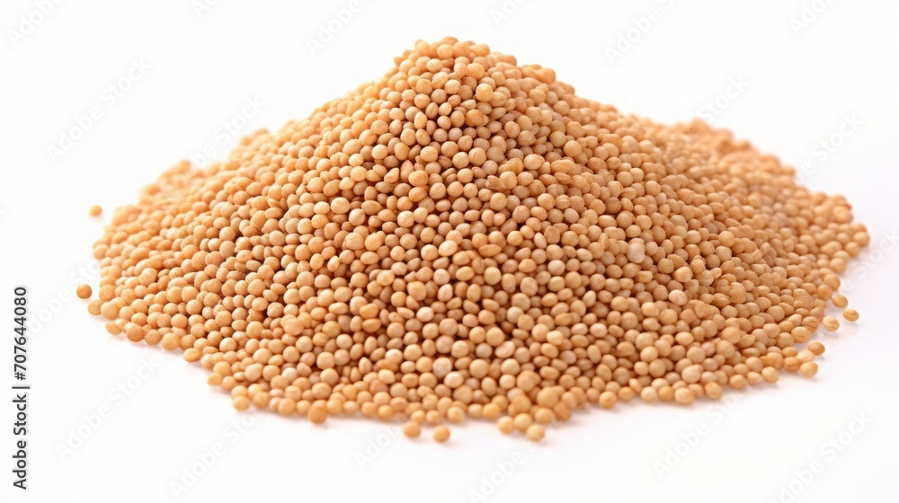 Aufkleber a small mound of quinoa seeds captured in a close-up realistic photo against a white background gene
