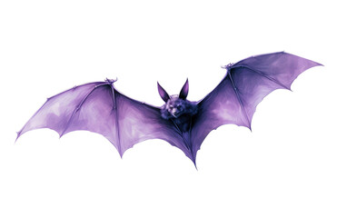 Purple Page Bat, A Surreal Fusion of Elegance and Enigma in Paper Artistry on White or PNG Transparent Background.