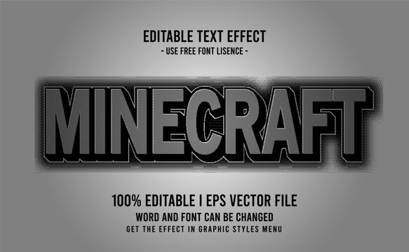 Editable text effect - Minecraft style template premium vector.