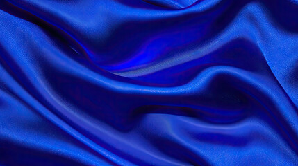 Fototapeta premium Abstract dark blue background. navy blue fabric texture background. dark blue silk satin. Curtain. Luxury background for design. Shiny fabric. Wavy folds. 