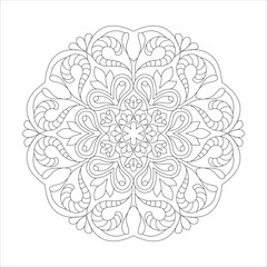 Floral ethereal consisting of flowers for Coloring book page