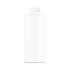 Square plastic bottle mockup. Vector illustration. Ready and simple to use for your design. EPS10.