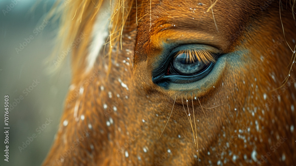 Poster an image of a horse with distinctive freckled patterns on its coat.
