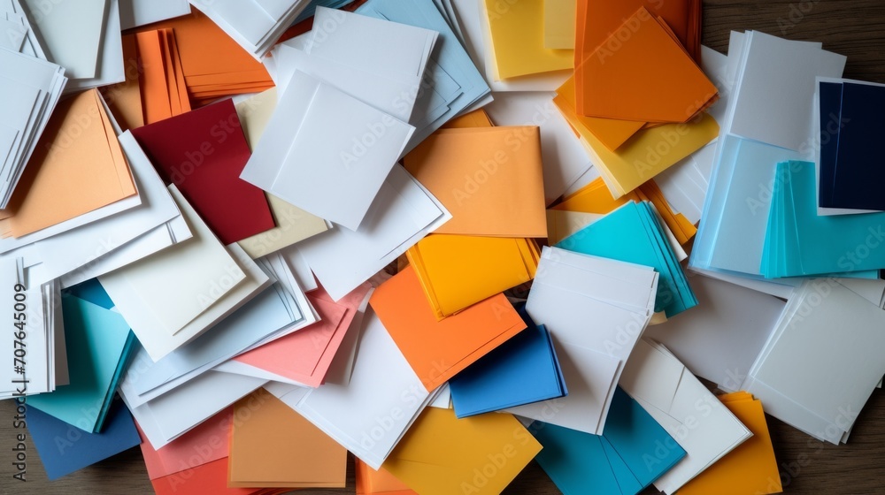 Poster Stack of index cards fanned out Generative AI