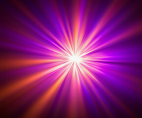 Iridescent sparkling glow. Led neon purple pink gold glowing. Refraction of rays through a prism