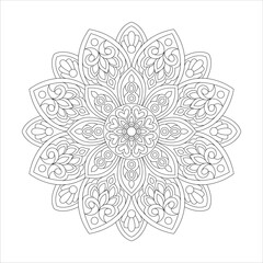 Geometric floral pattern for Coloring book page