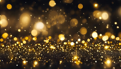 Obraz na płótnie Canvas golden christmas particles and sprinkles for a holiday celebration like christmas or new year. shiny golden lights. wallpaper background