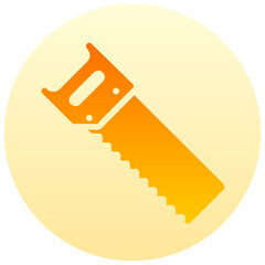 hand saw round gradient vector icon