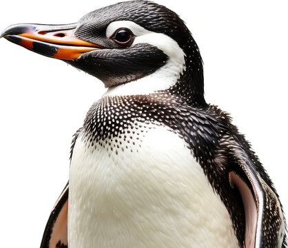 penguin side profile isolated on transparent PNG background