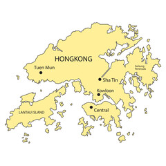 Fototapeta premium Hong Kong map