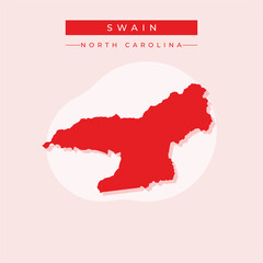 Vector illustration vector of Swain map North Carolina