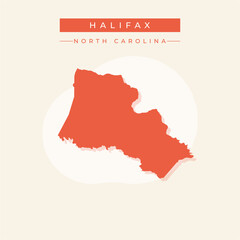 Vector illustration vector of Halifax map North Carolina