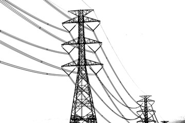 power line tower on a transparent background, PNG is easy to use.