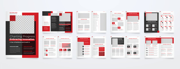 set of minimalist business brochure template with simple style and modern layout