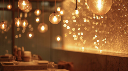 Salt grains colors lights details cozy restaurant