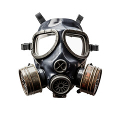 Isolate gas mask up close isolated on transparent background