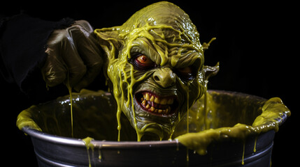 Terrifying Goblin Slime Bucket Grotesque Goop