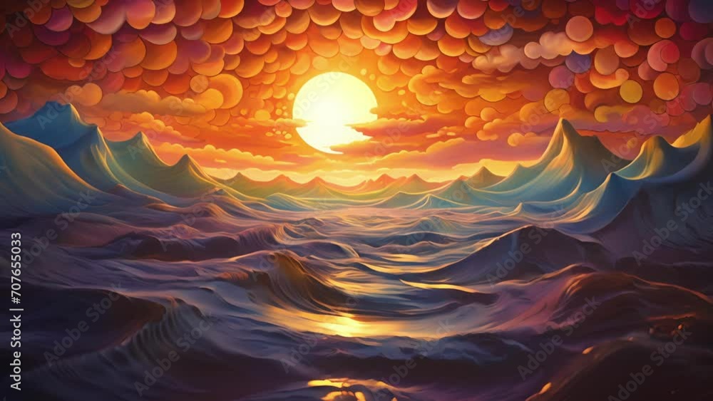 Poster witness a sunset like no other, as the sky turns into a canvas of moving artwork, shifting and morph