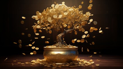 Gold Money Tree Lucky Wallpaper