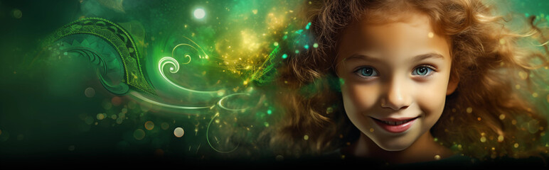 an attractive girl background for St.Patrick's Day