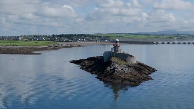 Fenit lighthouse Ireland Aerial view