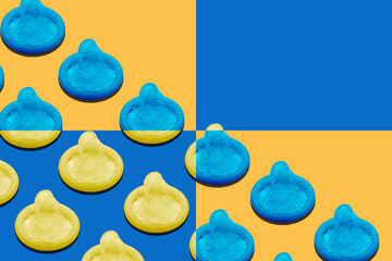 Pattern with group of condoms	