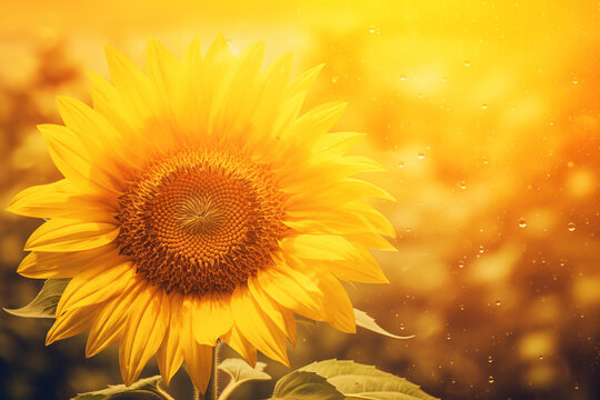 sunflower close up with bokeh background