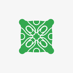 abstract green leaf design