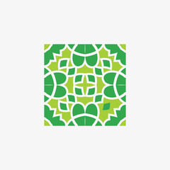 Ceramic tiles ornament green colour
