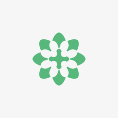 Fototapeta premium green snowflake isolated on white