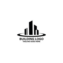 building logo. sky line with city