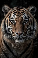Close-up view of tiger generative AI